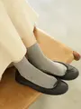 【定番】ラメゴム長ショートソックス ニュアンスグレー