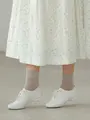 【定番】ラメゴム長ショートソックス グレーベージュ