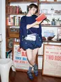 【定番】ラメゴム長ショートソックス グレイッシュブルー