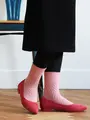 毛混ヘリンボーン柄ソックス ベビーピンク