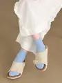 【定番】コットンブレンドショートソックス シャンブレーブルー