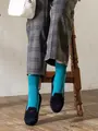 トップモールゴム長ショートソックス エメラルドグリーン