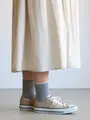 【ゴムくちソフト】ストライプショートソックス ターコイズブルー