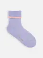ハマグリパイル折り返しすべり止め付きルームショートソックス ラベンダー