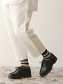 メッシュマルチボーダーショートソックス クロ