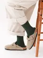 紡毛ベタショートソックス ダークグリーン