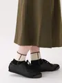ボアパイピング風ショートソックス クロ+オフ
