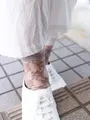 チュールフローラルレースショートソックス グレージュ