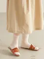 クロシェ風パッチワーク柄ショートソックス バニラ