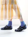 ドライ無地ショートソックス グレイッシュブルー
