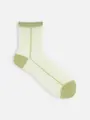 シアーサイドラインショートソックス リーフグリーン