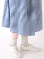 プチフローラルショートソックス シルバーグレー
