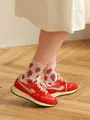 アメリブいちご柄ショートソックス ピンク