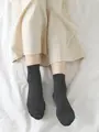 【綿100%】5×2リブショートソックス(23〜24cm) チャコールグレー