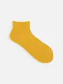 さっぱりさらさら綿麻ゴム長ショートソックス イエロー
