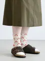 北欧風フラワーフロートショートソックス オフホワイト