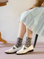 毛混フロートフラワーDuckショートソックス グレーモク