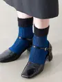 履き口モールラメイルマックショートソックス メイブルー