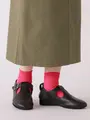 2×2リブショートソックス ビビッドピンク
