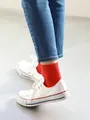 2×2リブショートソックス ノーマルレッド
