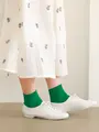 2×2リブショートソックス グリーン