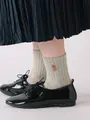 犬刺繍アメリブショートソックス グレーモク+トイプードル