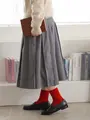 【PURE WOOL】2×2リブソックス ウィンターレッド