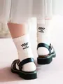 アメリブパイルロゴ刺繍ソックス オフホワイト