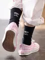 アメリブパイルロゴ刺繍ソックス クロ