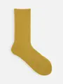 ラムウール1×1リブソックス シトロンイエロー