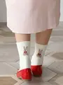 ワッペン風刺繍ソックス オフ×ウサギチャン