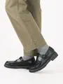 毛混無地ベタソックス グレーモク