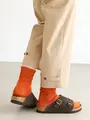 超ゴムゆるオーガニックコットンアメリブパイルソックス ダークオレンジ