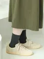 【定番】コットンブレンドソックス チャコールモク