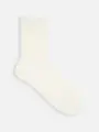 毛混1×1リブソックス オフホワイト