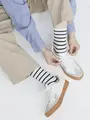 【ゴムくちソフト】リブボーダーソックス キナリ×コン