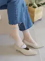素足風に履けて脱げない靴下 グレー