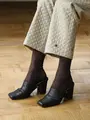 ホログラム風リブソックス クロ