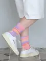 さらさらタイダイリブソックス パステルサンセット