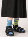 さらさらタイダイリブソックス ブルーラグーン
