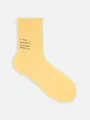 ドライアメリブロゴ刺繍ソックス レモン+ベージュ