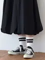 アメリブ2本ラインソックス オフホワイト+クロ
