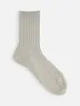 【綿100％】5×2リブソックス(23〜24cm) グレー