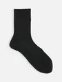 【綿100％】5×2リブソックス(23〜24cm) クロ