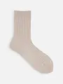 【綿100％】5×2リブソックス(23〜24cm) ダルベージュ
