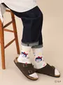 ちびまる子ちゃん ラクガキ総柄ソックス オフホワイト