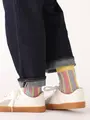 ランダムストライプJQソックス クリーム