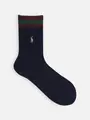 【POLO】マルチポニー刺繍ラインケーブルソックス コン