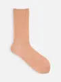 ざっくりキレイめシルケット針抜きソックス ダルピンク