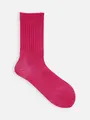 ざっくりキレイめシルケット針抜きソックス ビビットピンク